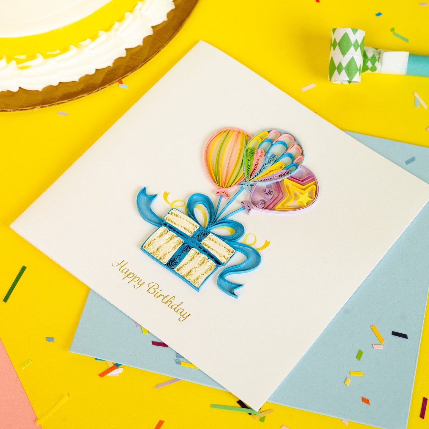 Quilled Balloon Surprise Birthday Card 4808660713551