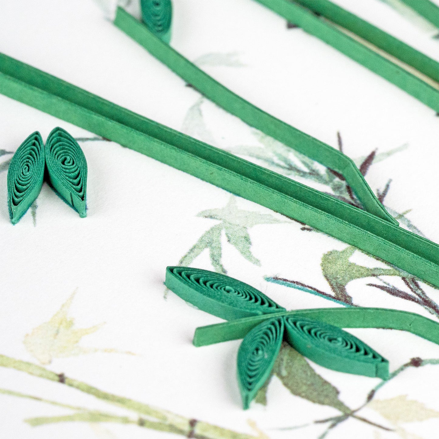 Bamboo & Birds Quilling Card