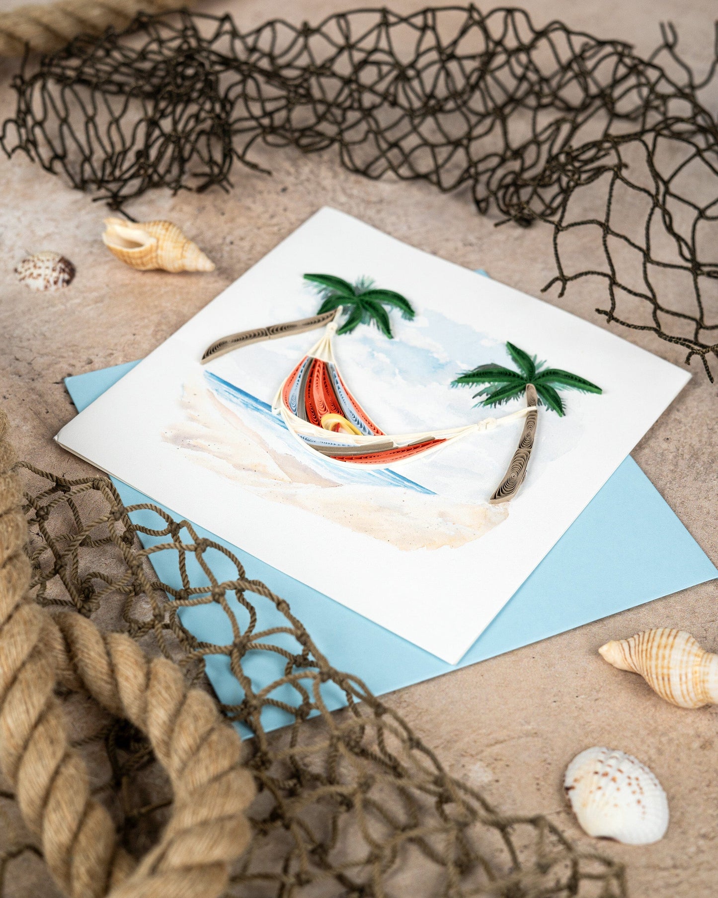 Beach Hammock Quilling Card
