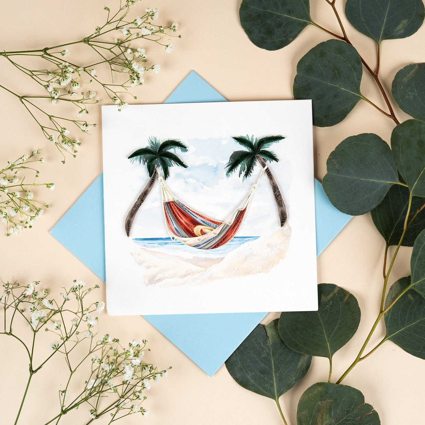 Beach Hammock Quilling Card
