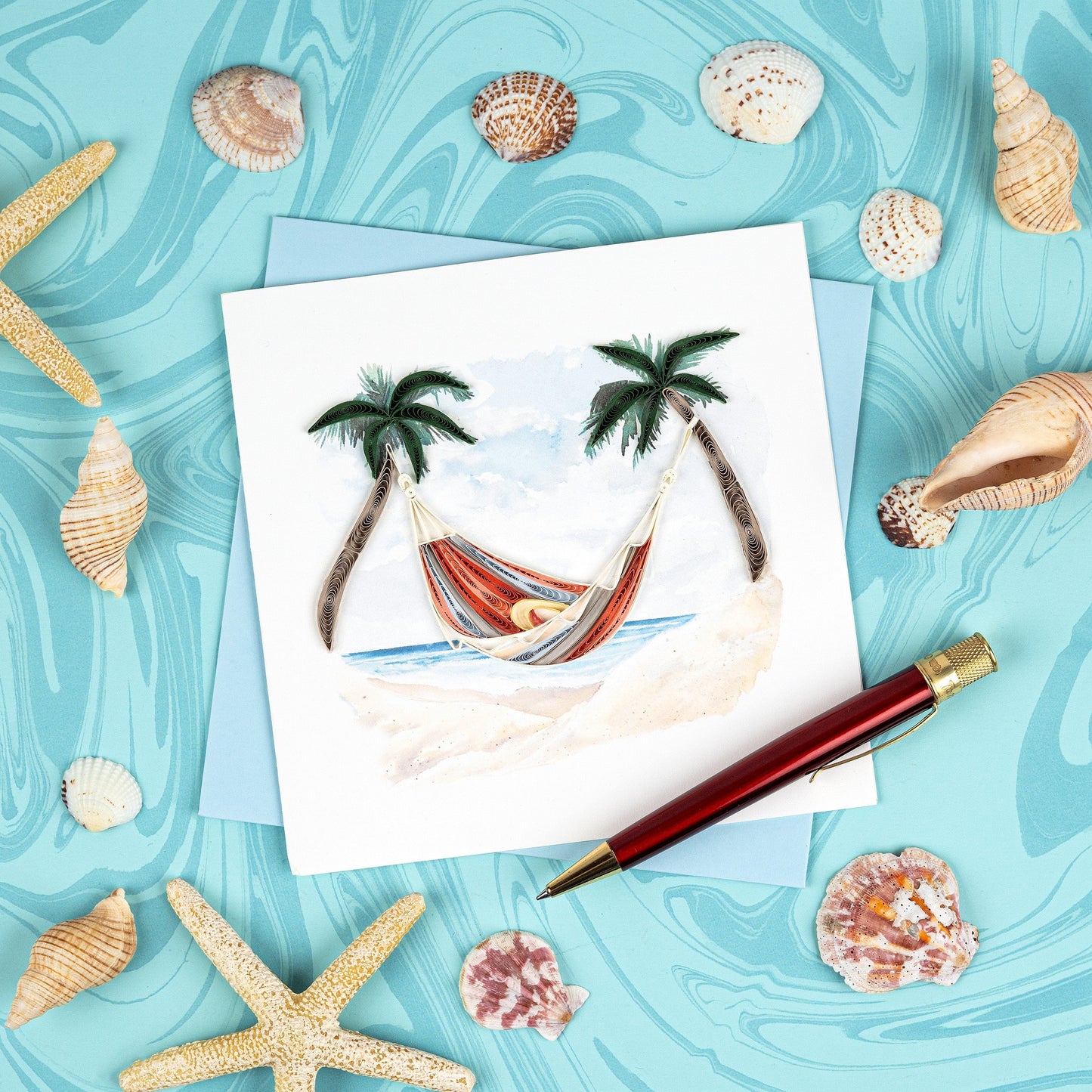 Beach Hammock Quilling Card