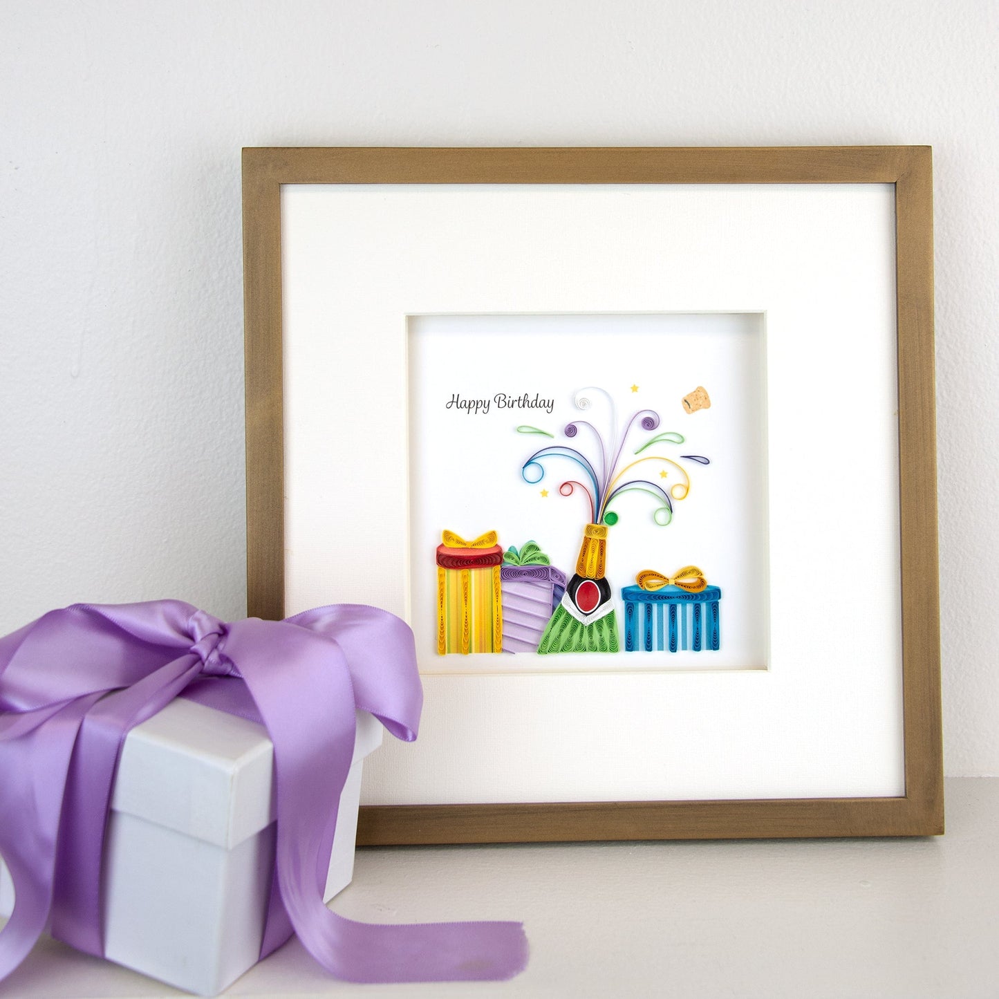 Quilled Birthday Champagne Greeting Card 4808659828815