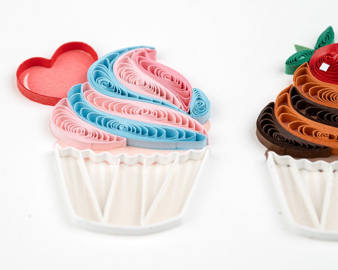 Birthday Cupcake Trio Quilling Card
