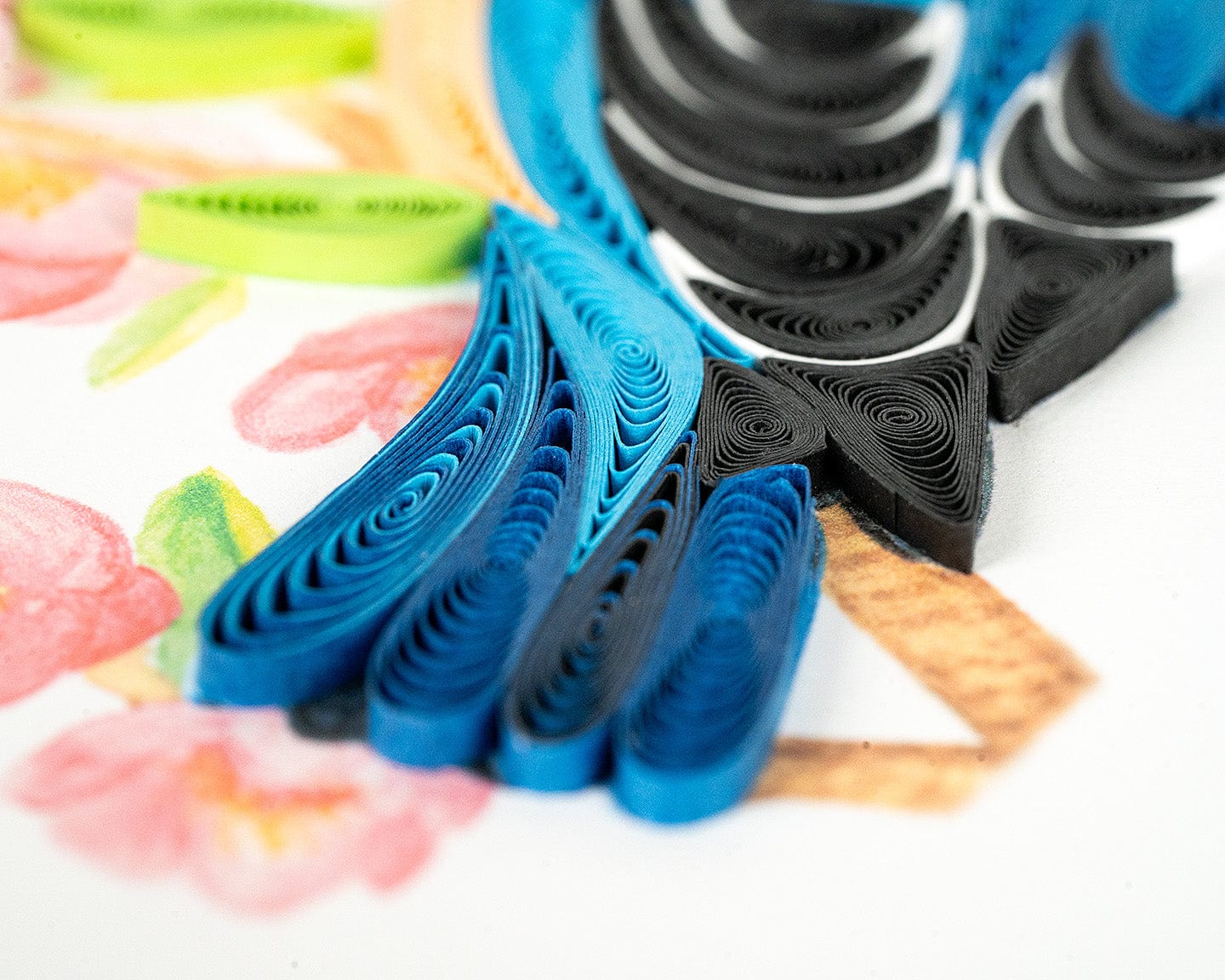 Bluebird on Flower Branch Quilling Card