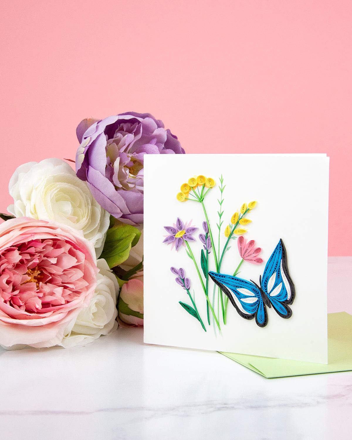 Butterfly & Wildflowers Quilling Card