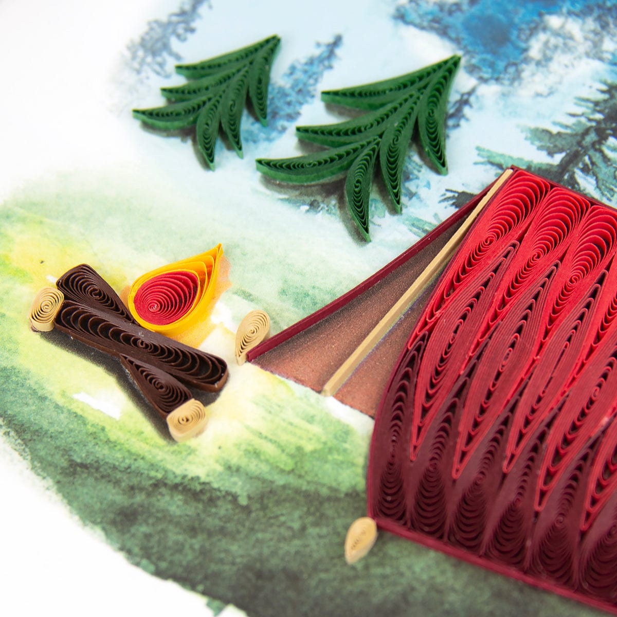 Camping Quilling Card