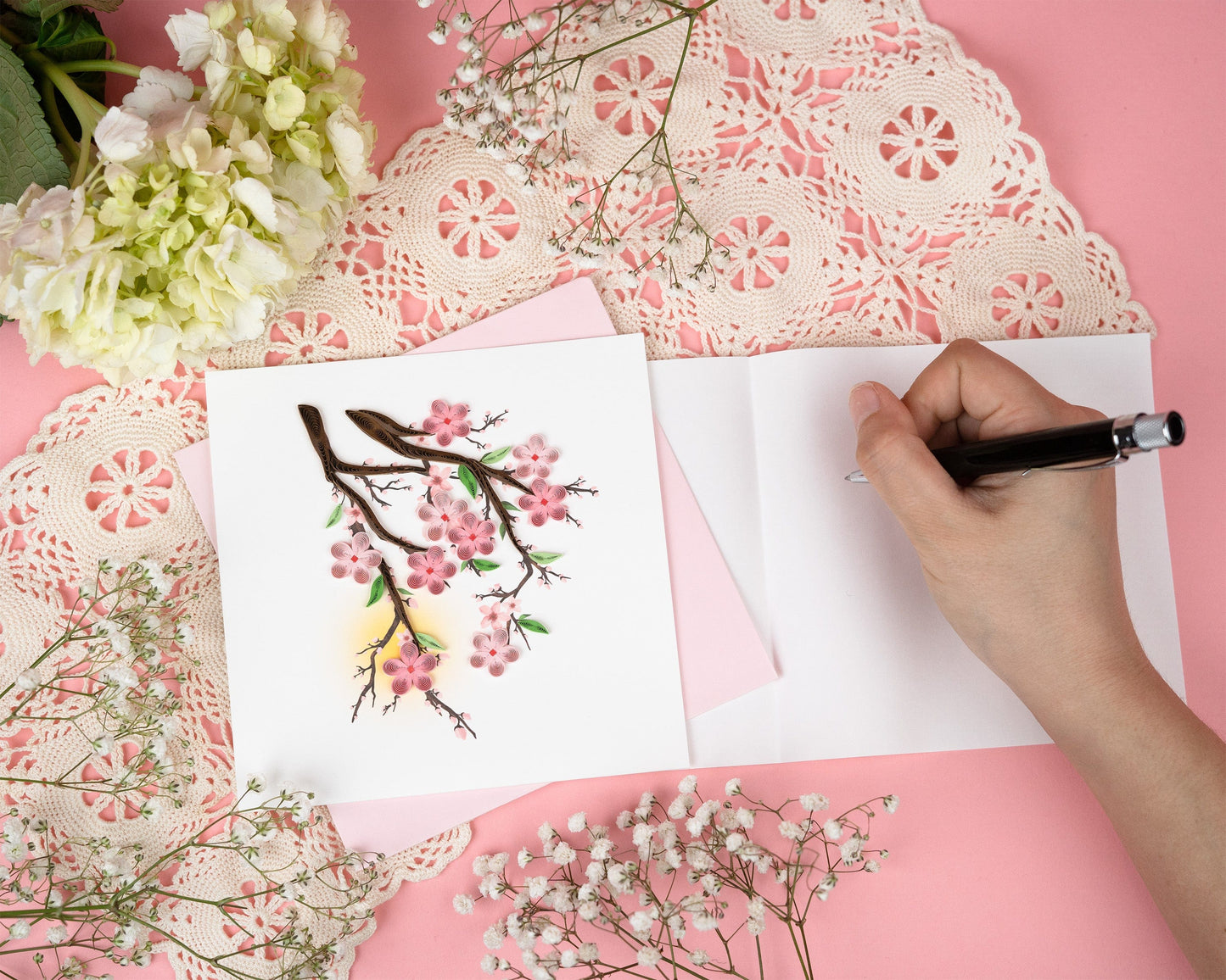 Cherry Blossoms Quilling Card