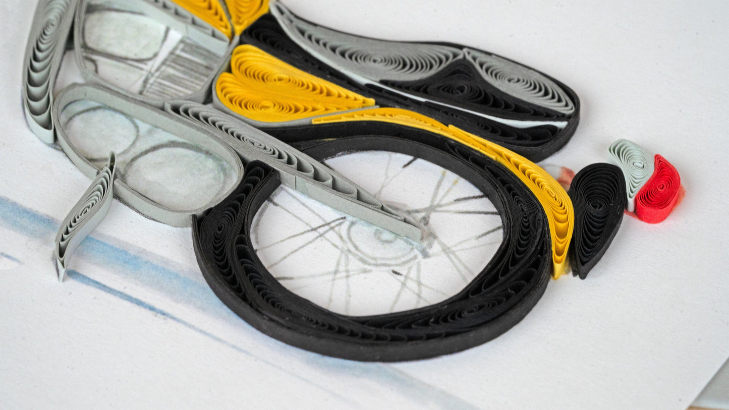 Classic Motorcycle Quilling Card
