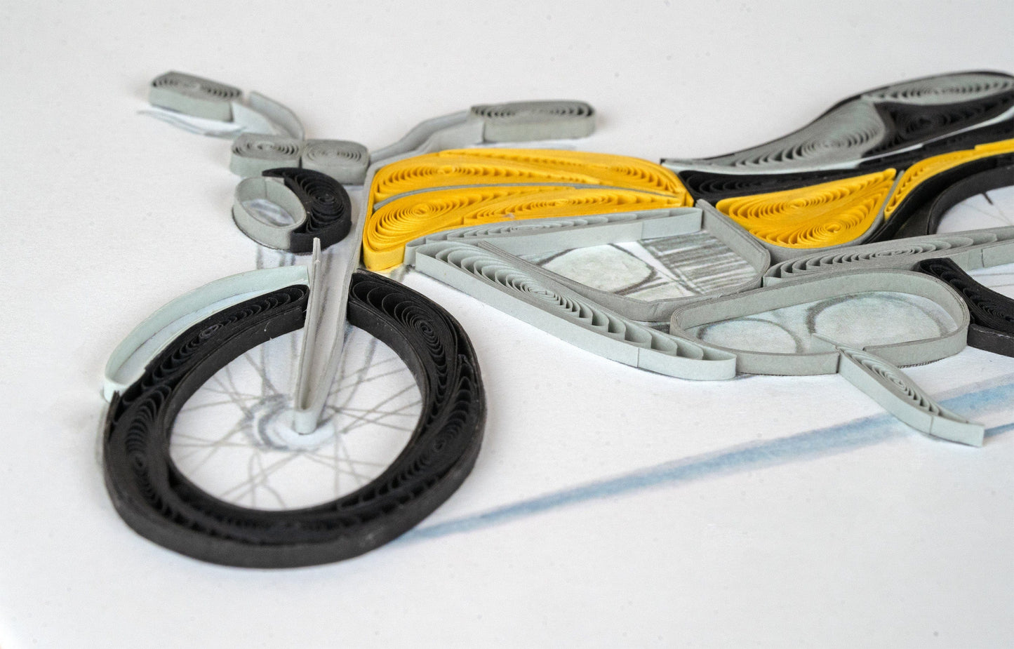 Classic Motorcycle Quilling Card