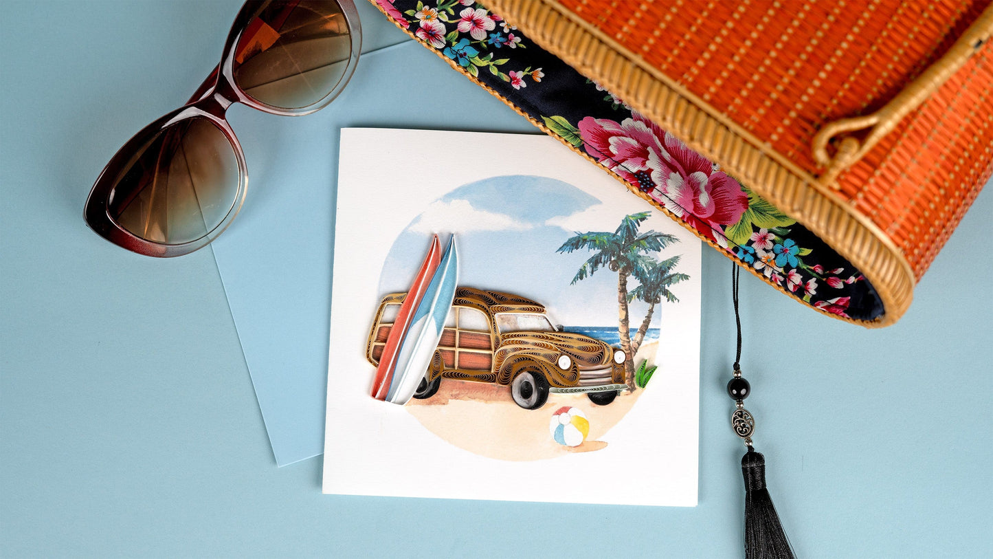 Classic Woodie Quilling Card