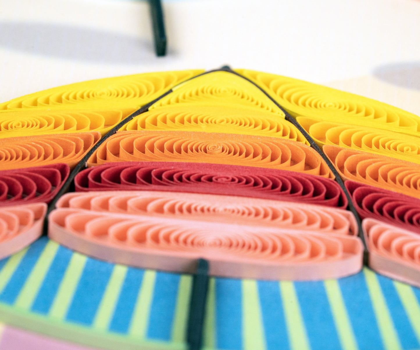 Colorful Beach Umbrellas Quilling Card