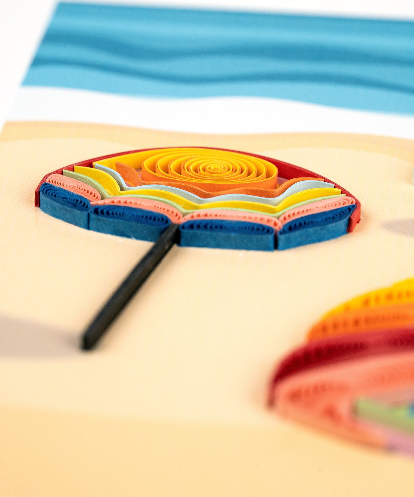 Colorful Beach Umbrellas Quilling Card
