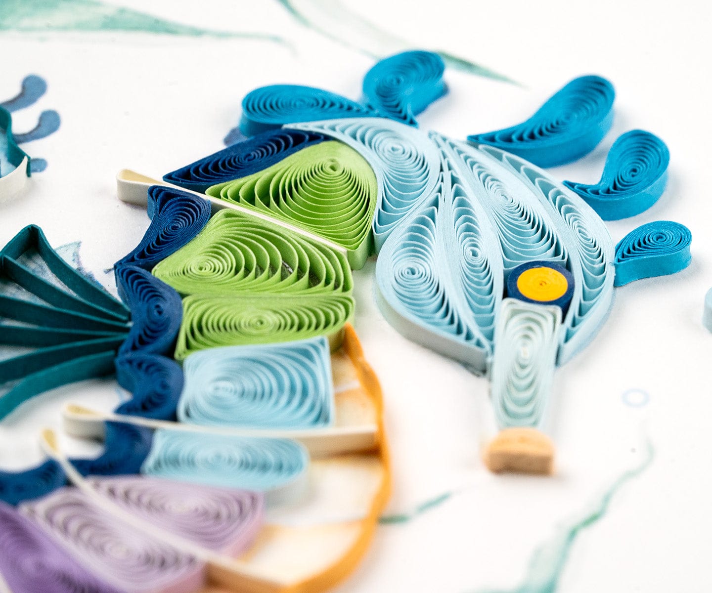 Colorful Seahorse Quilling Card