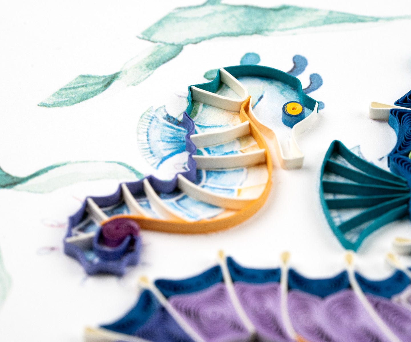 Colorful Seahorse Quilling Card