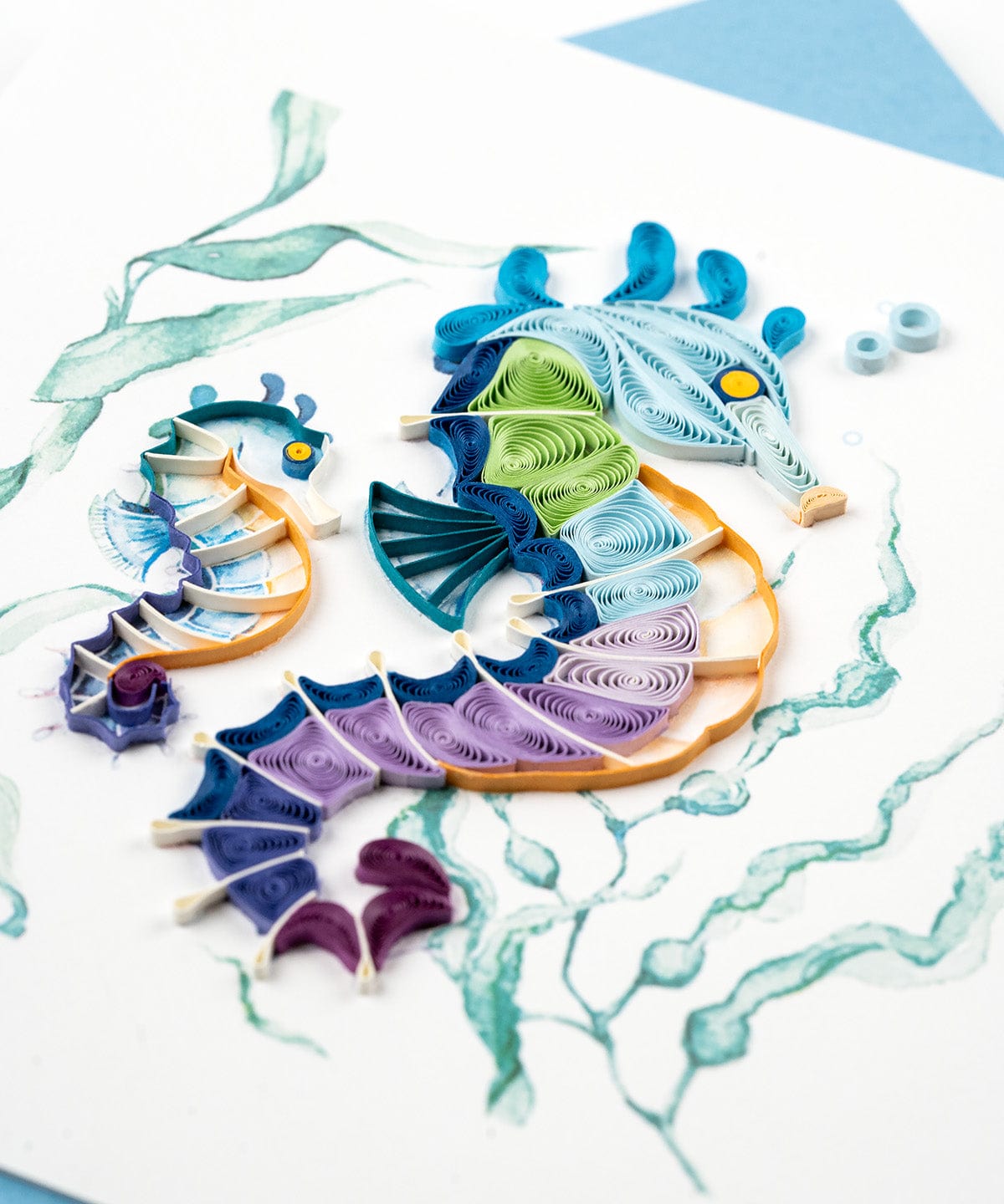 Colorful Seahorse Quilling Card