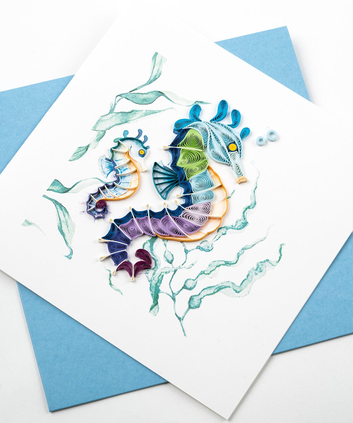 Colorful Seahorse Quilling Card