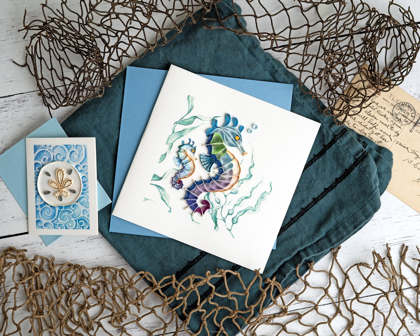 Colorful Seahorse Quilling Card