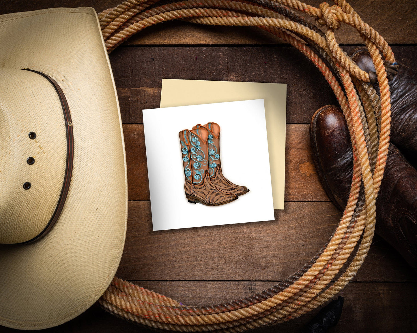 Cowboy Boots Quilling Card