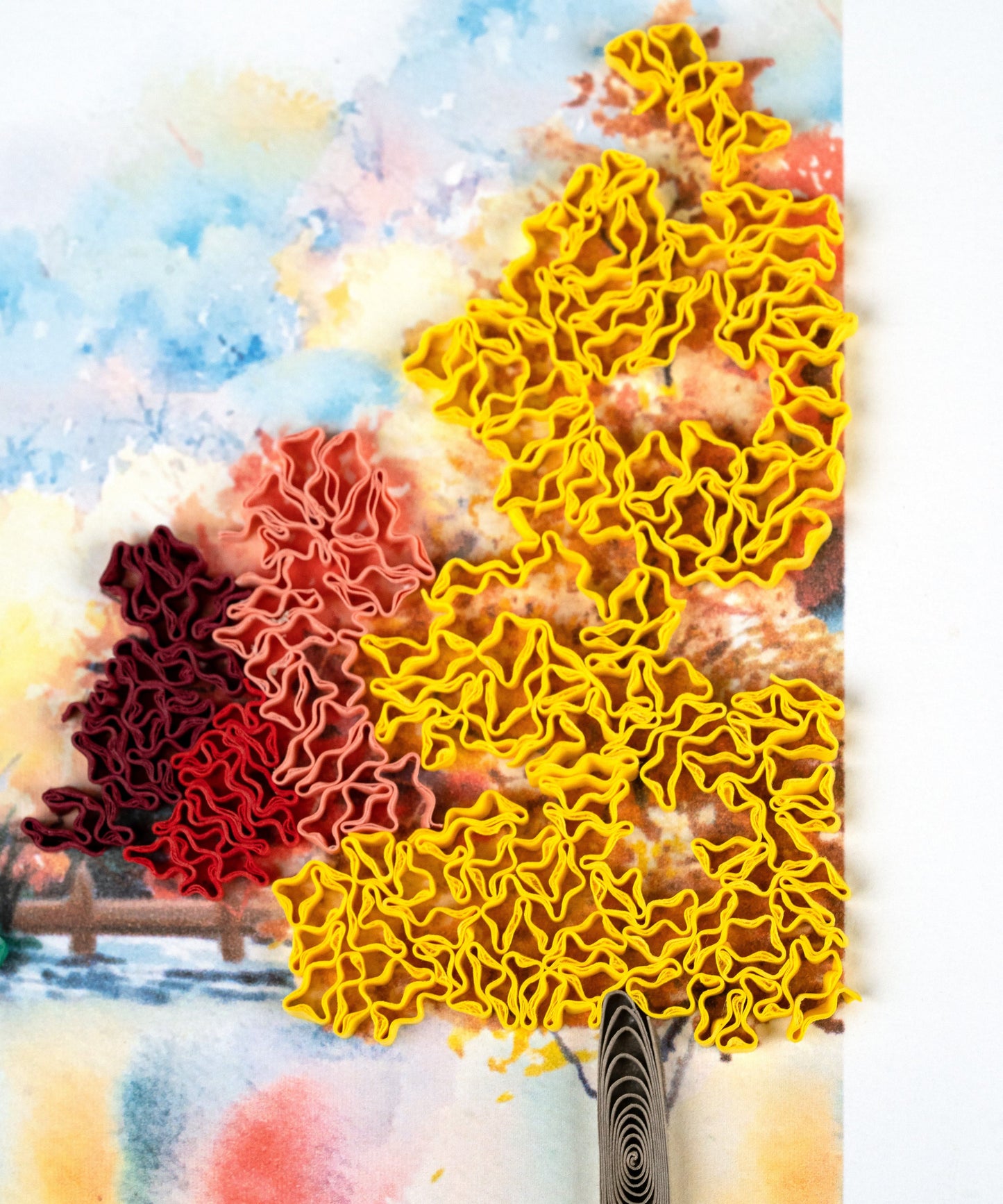 Cozy Autumn Cabin Quilling Card