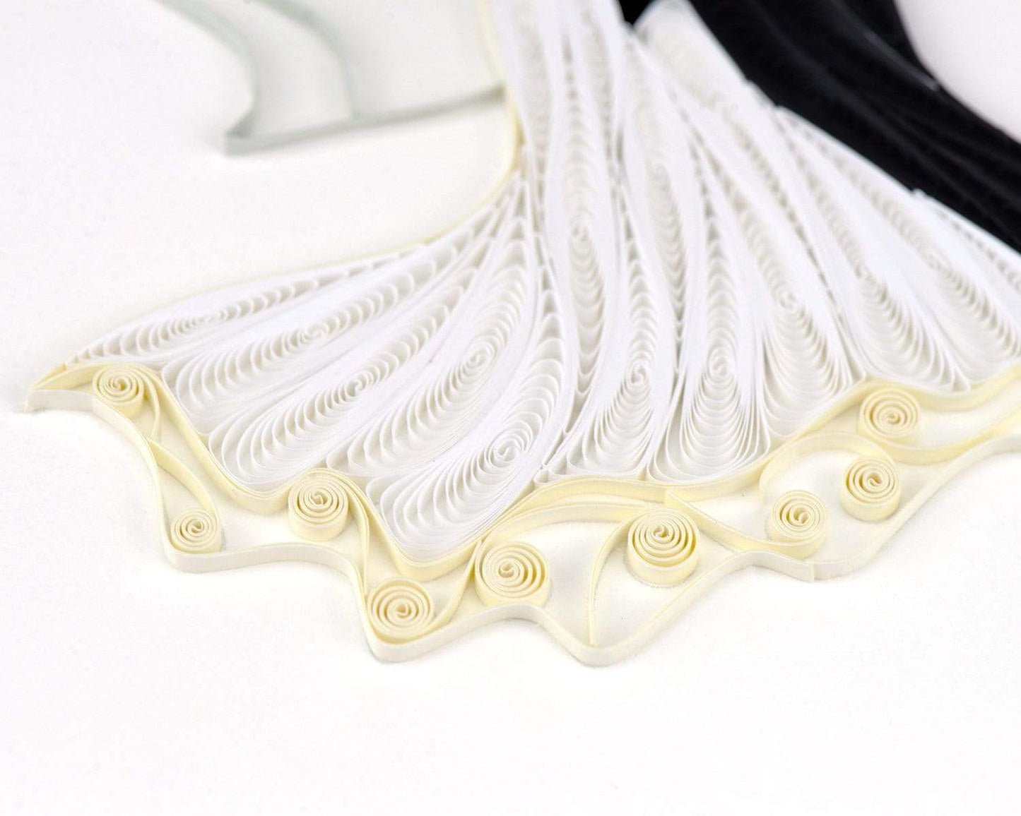 Quilled Dancing Bride & Groom Wedding Card 4379897593935