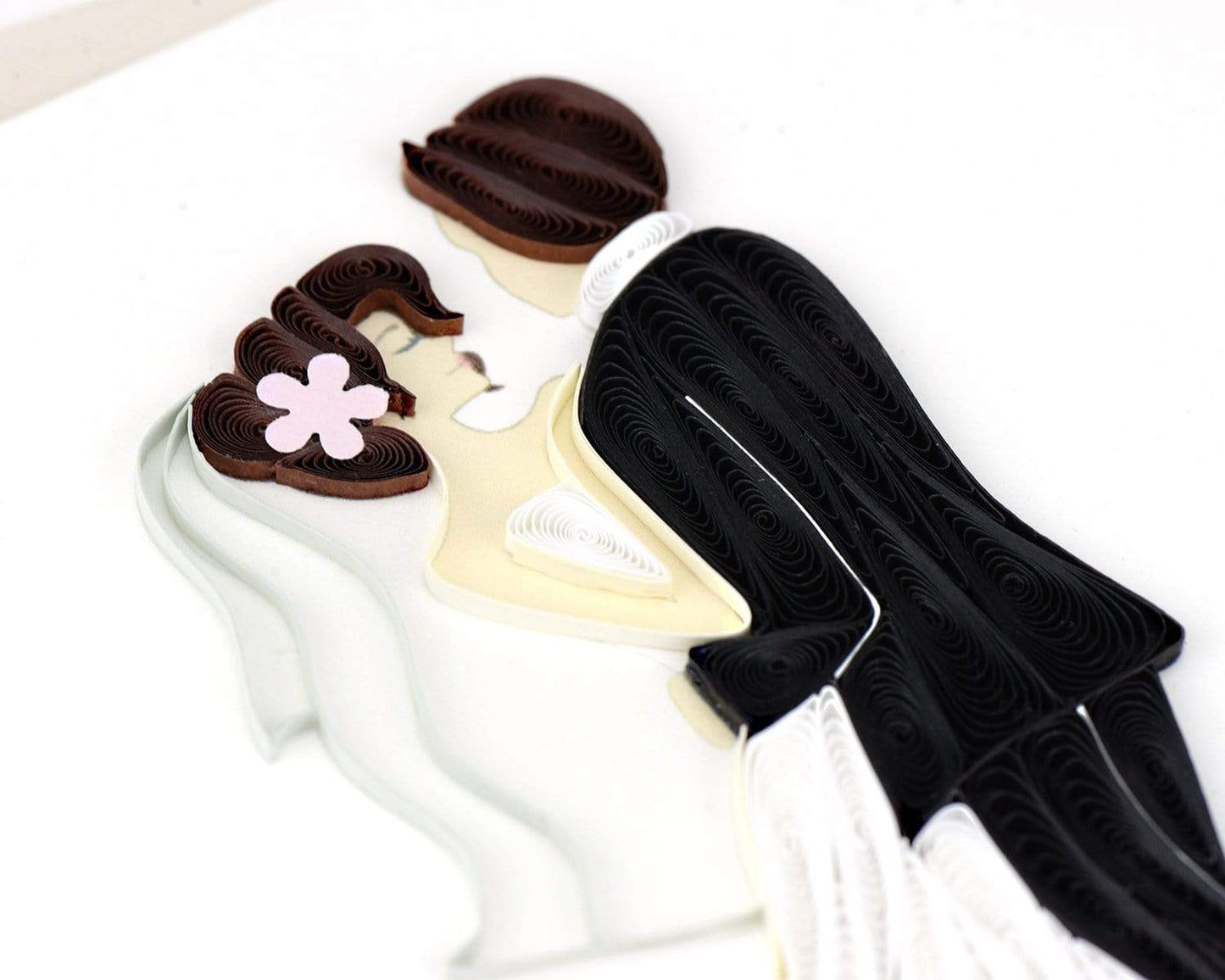 Quilled Dancing Bride & Groom Wedding Card 4379897593935