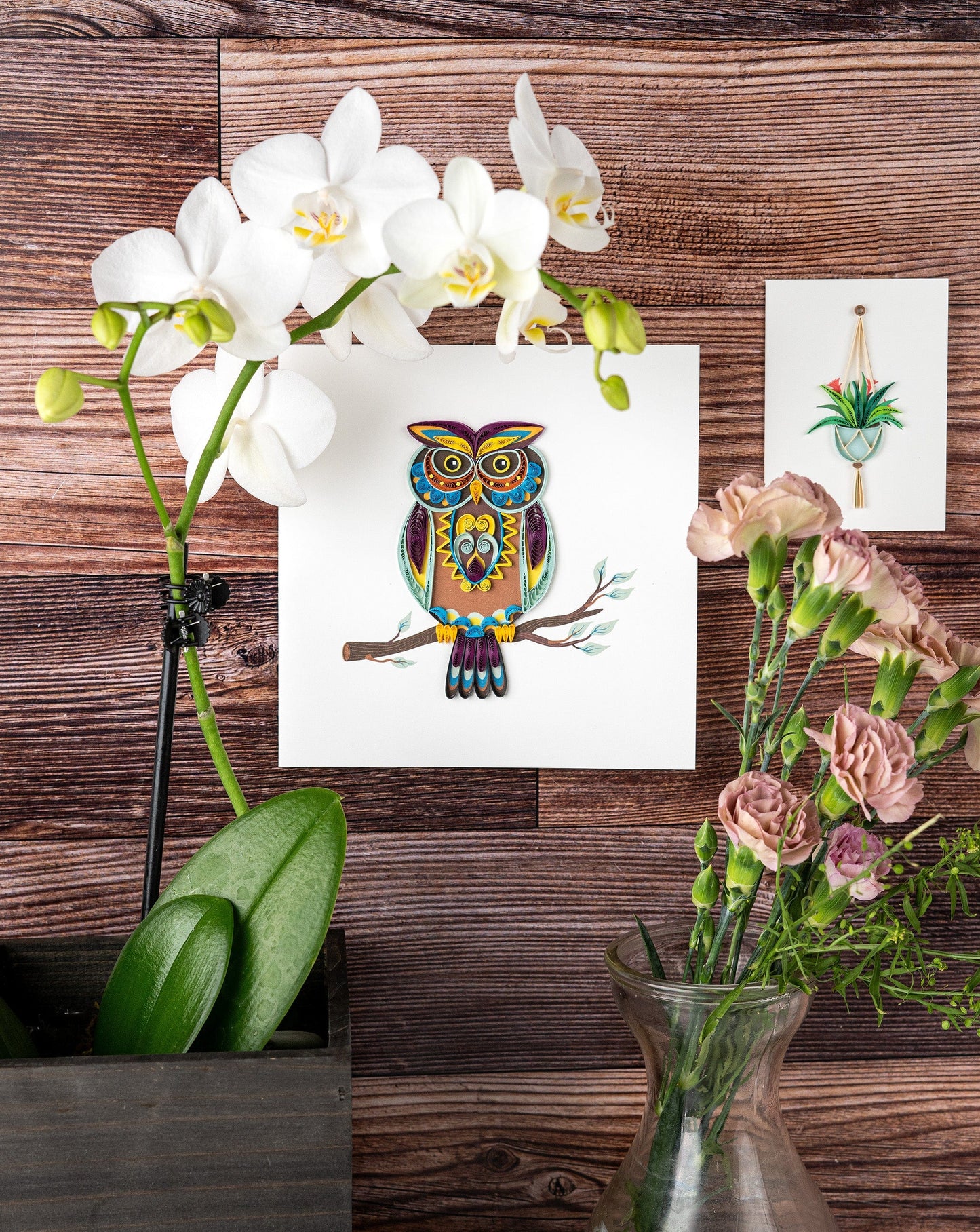 Decorative Owl Quilling Card