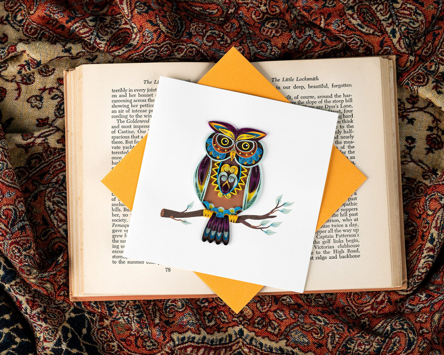 Decorative Owl Quilling Card