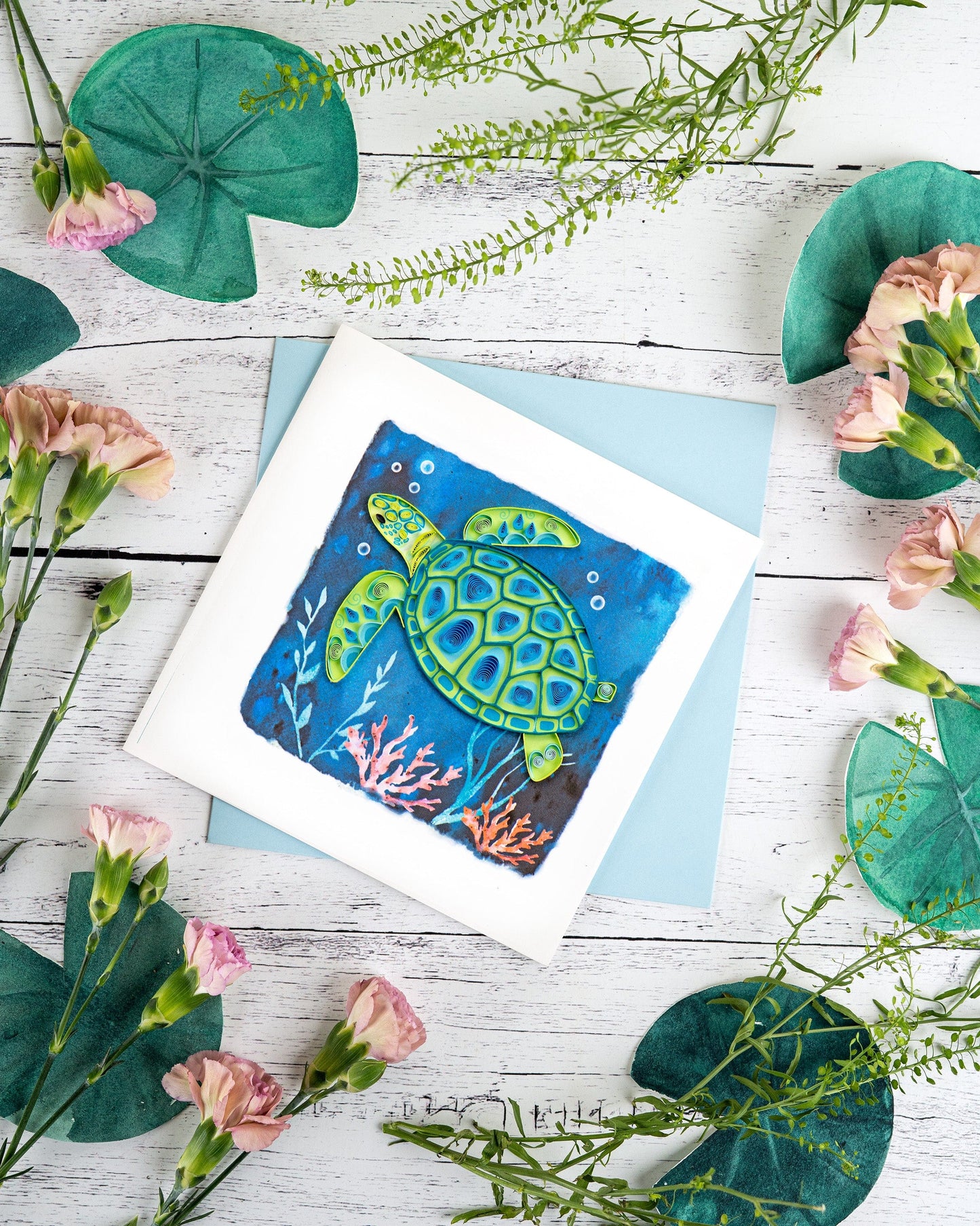 Decorative Sea Turtle Quilling Card