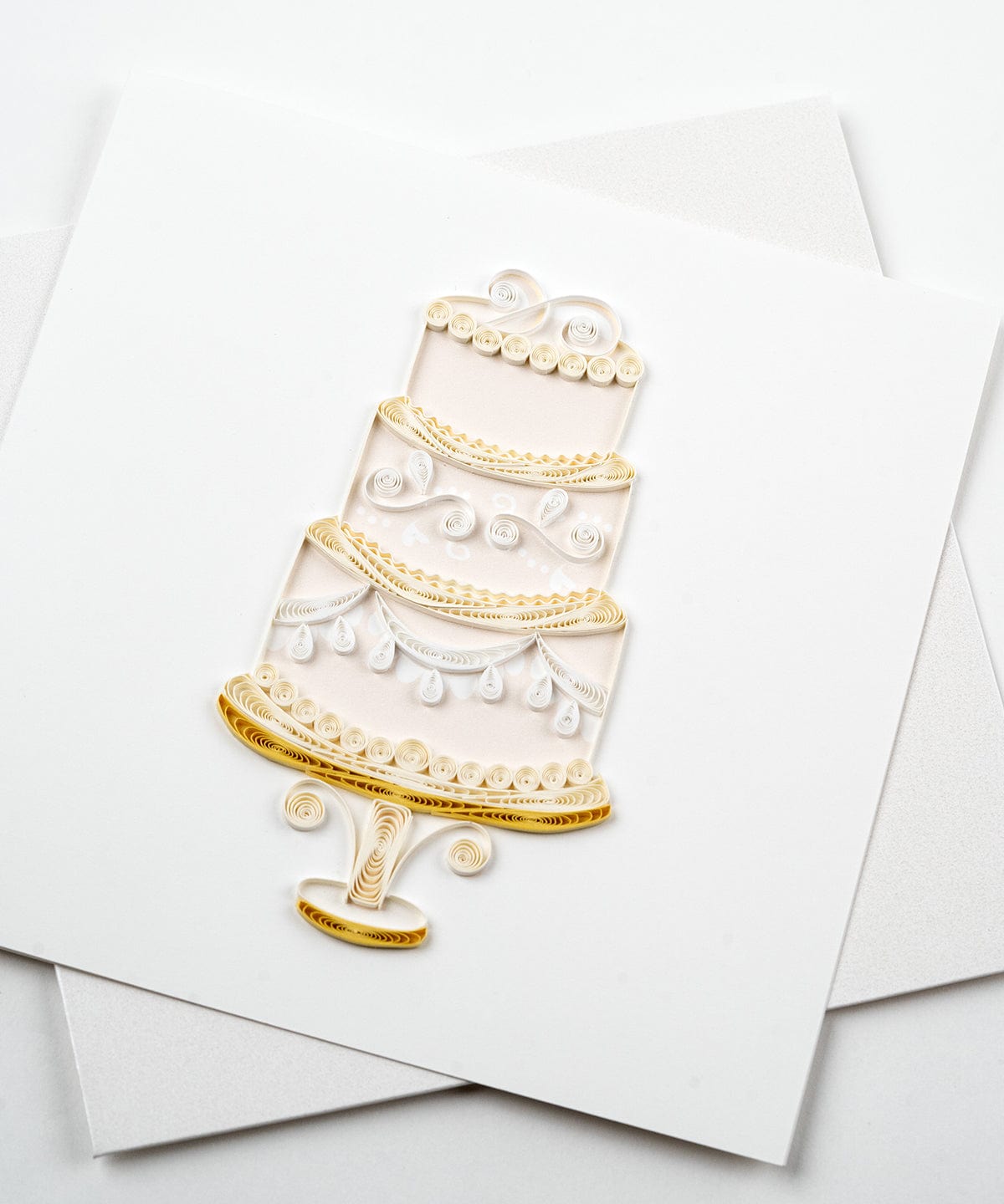 Quilled Elegant Wedding Cake Greeting Card 7066287571023