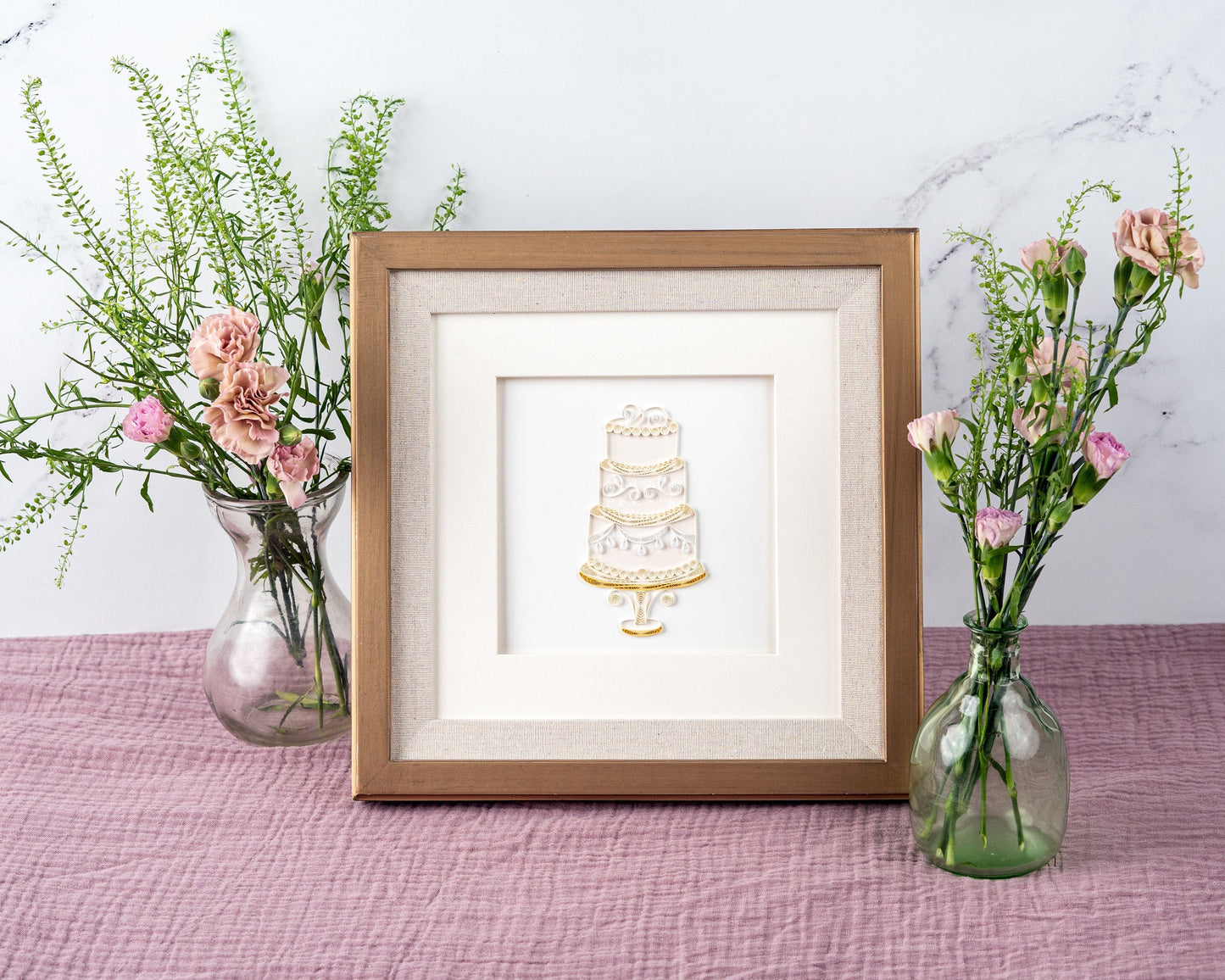 Quilled Elegant Wedding Cake Greeting Card 7066287571023