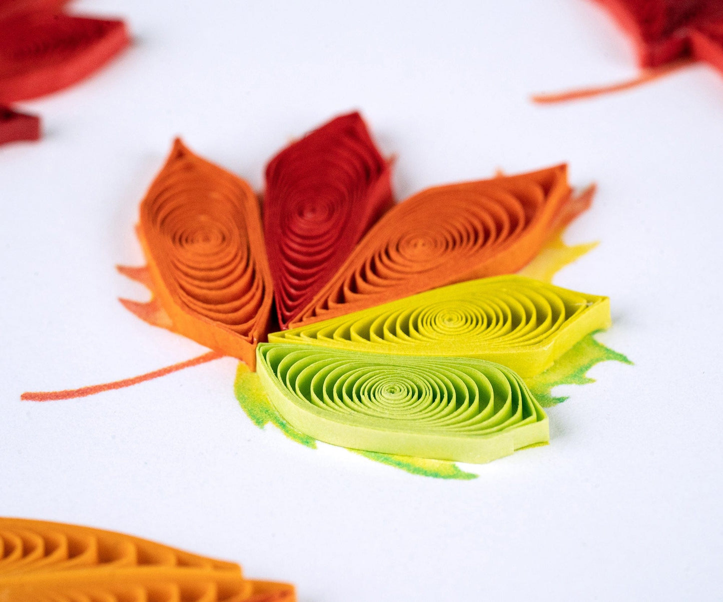 Fall Foliage Leaves Quilling Card