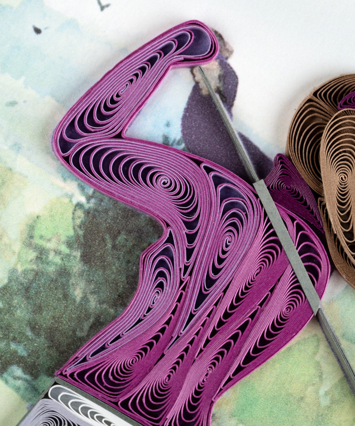 Female Golfer Quilling Card