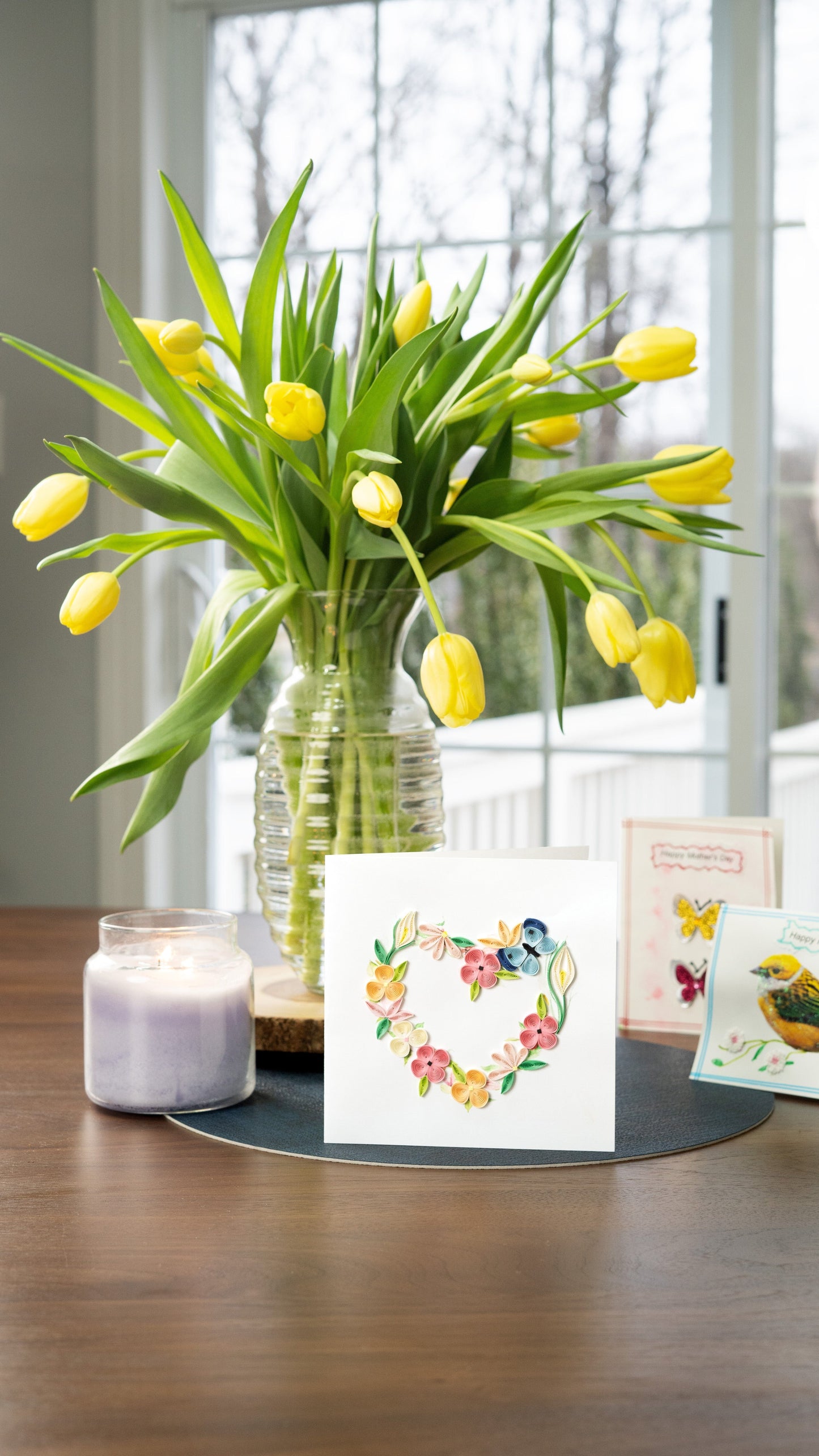 Floral Heart Wreath Quilling Card