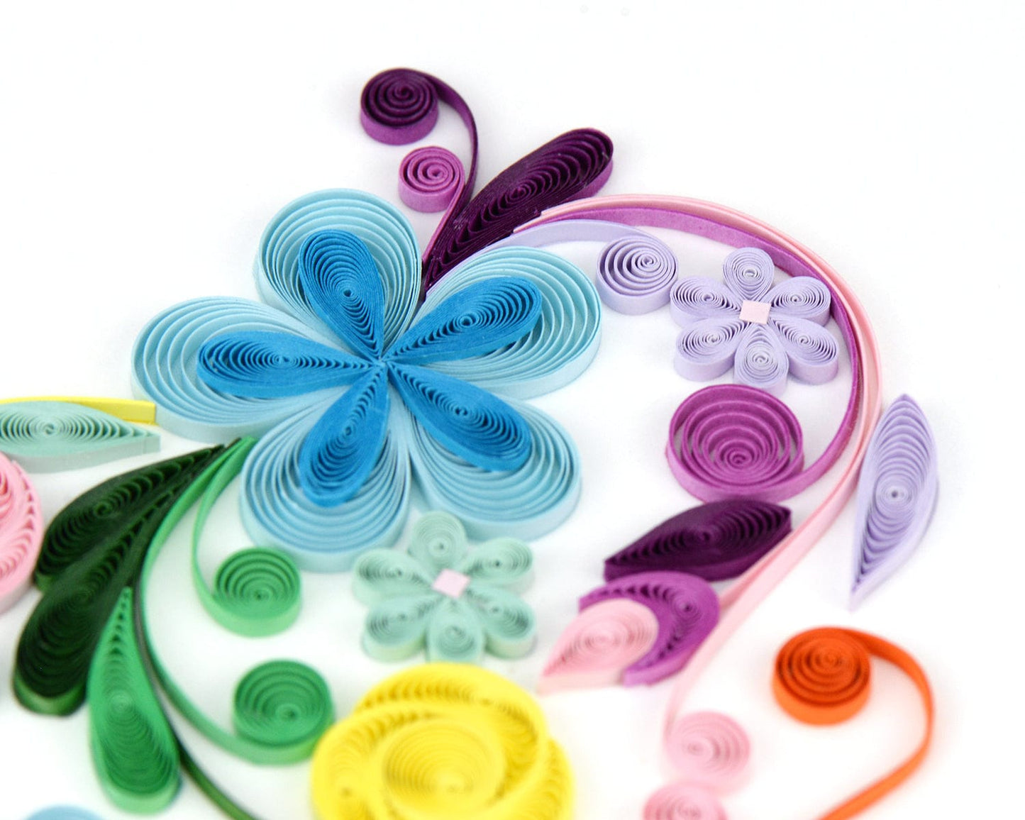Floral Rainbow Heart Quilling Card
