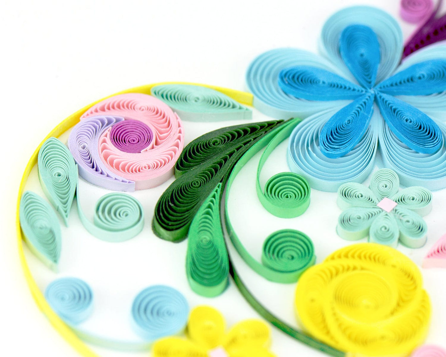 Floral Rainbow Heart Quilling Card
