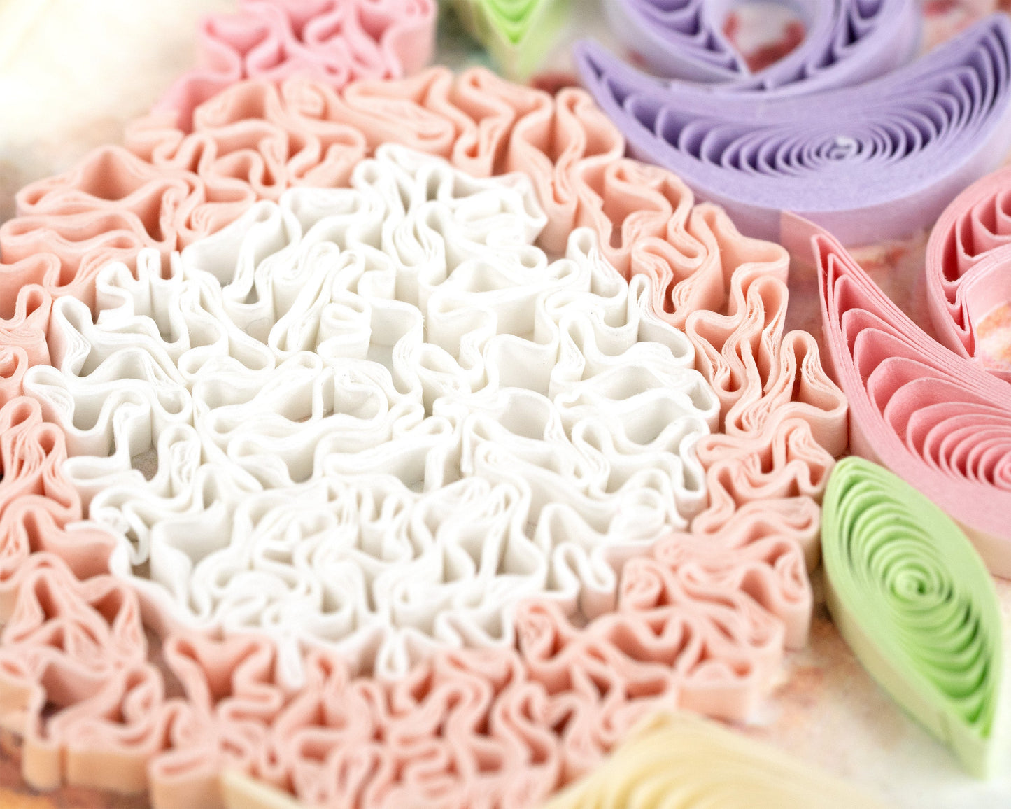 Quilled Floral Wedding Cake Greeting Card 7625063039055