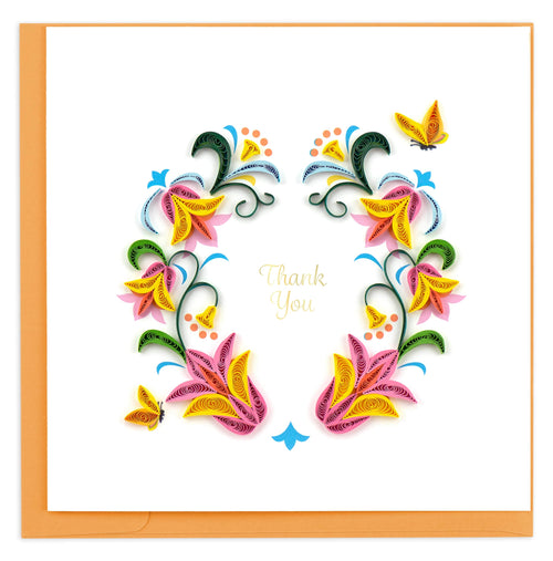 Flower Wreath Thank You Quilling Card