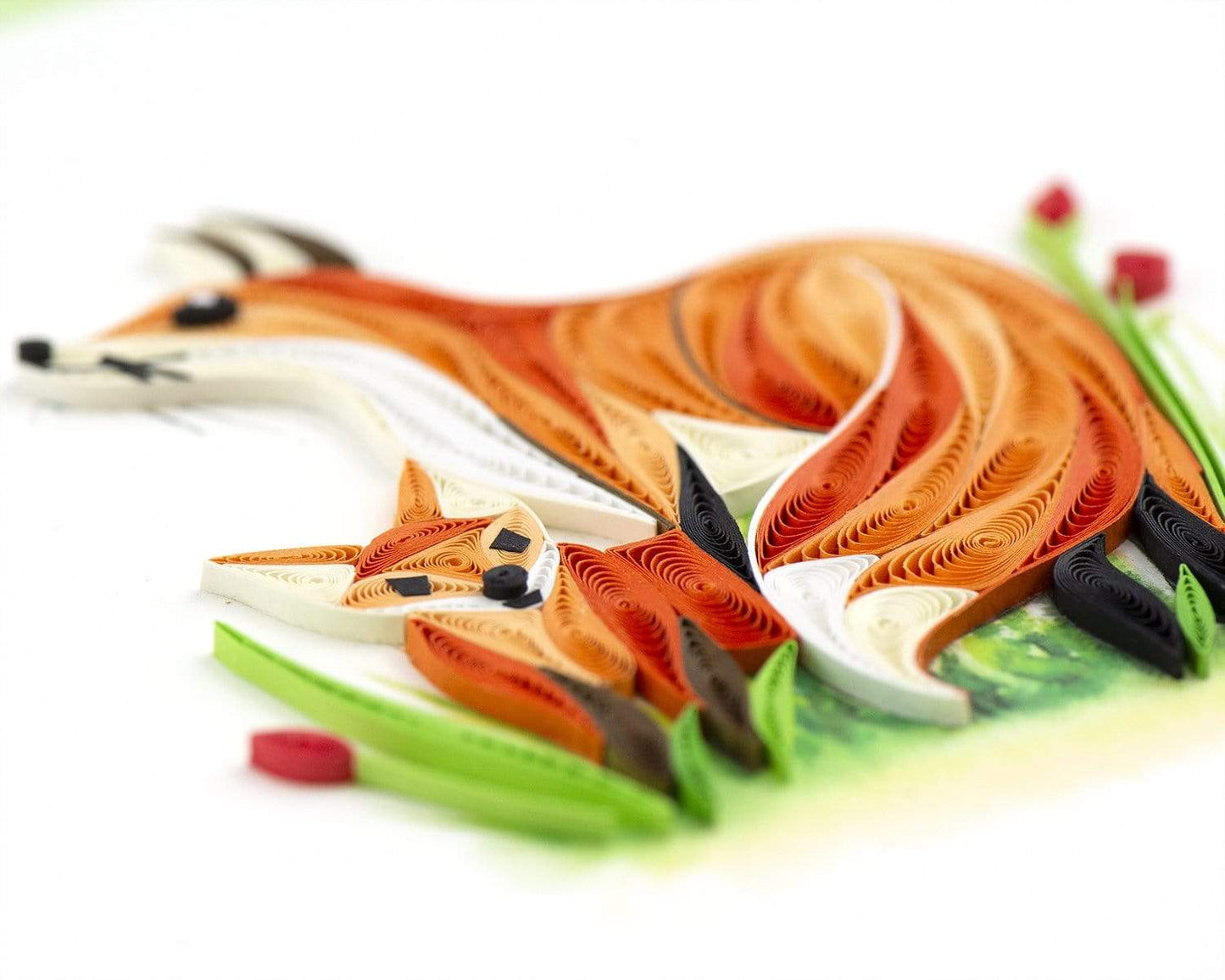 Fox & Cub Quilling Card