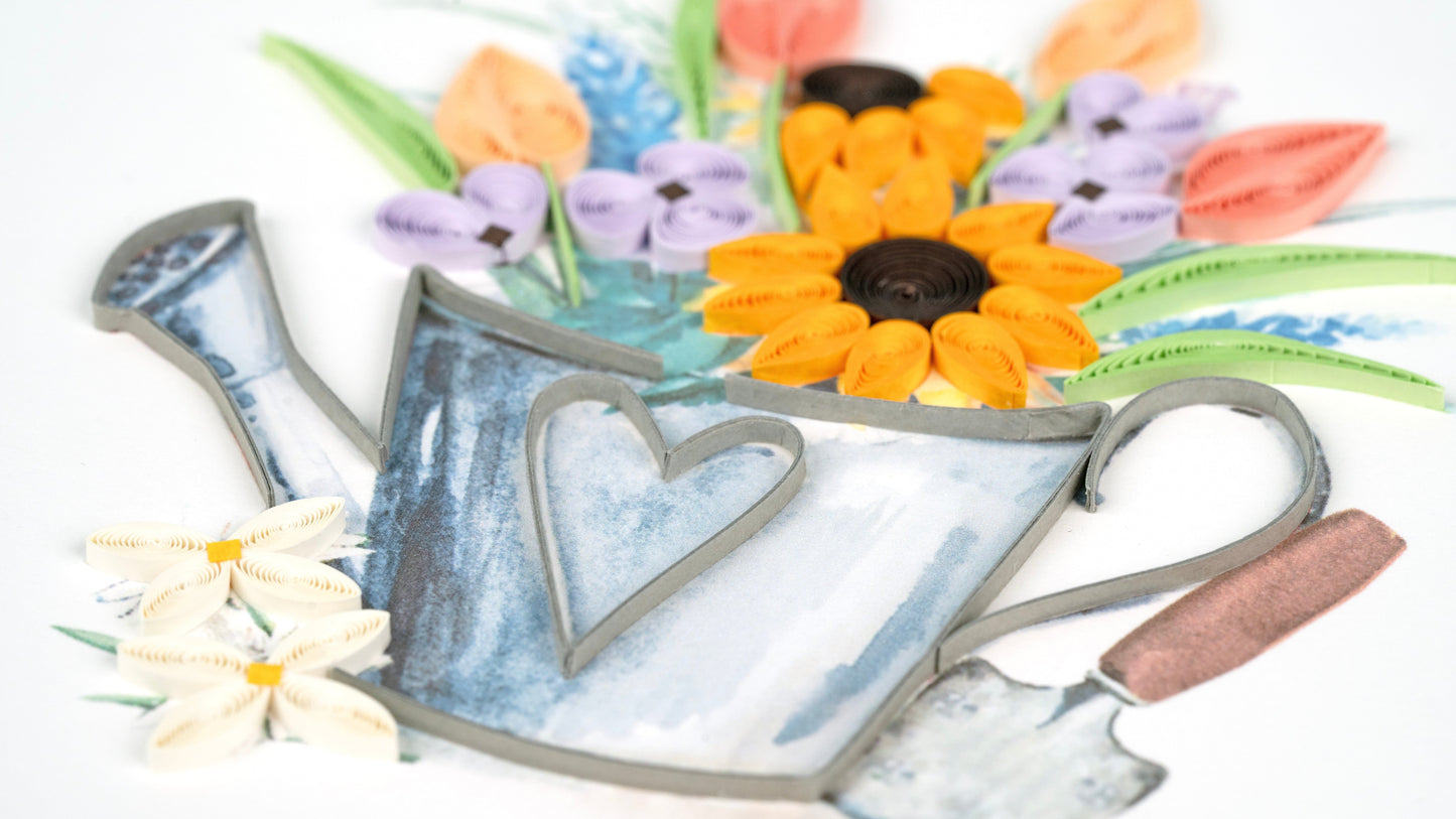 Garden Watering Can Quilling Card
