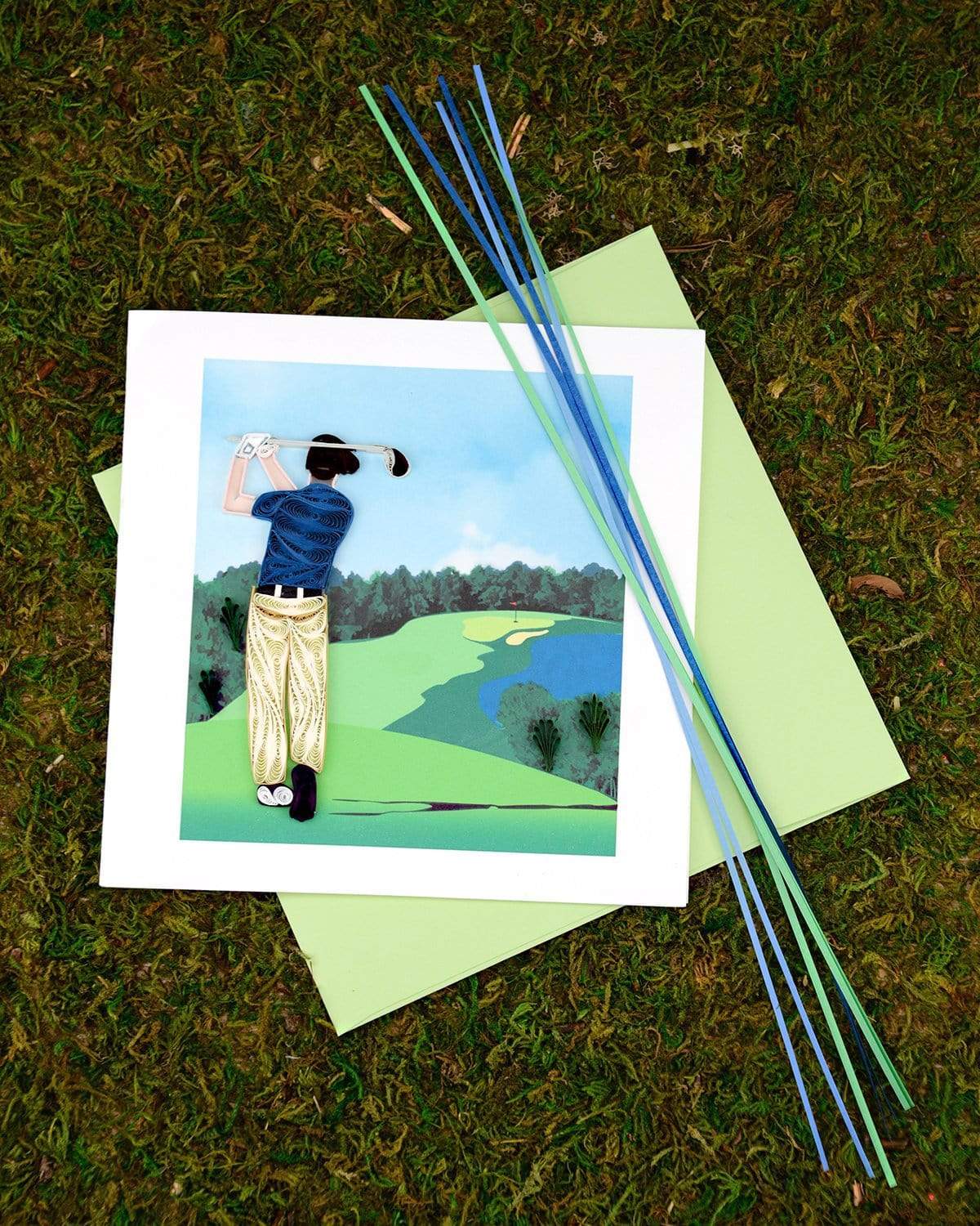 Golfer Quilling Card