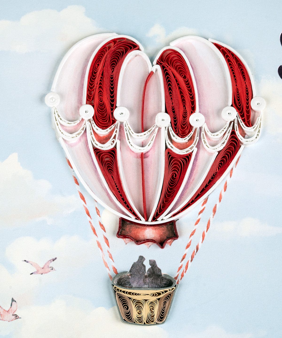 Heart Air Balloon Quilling Card