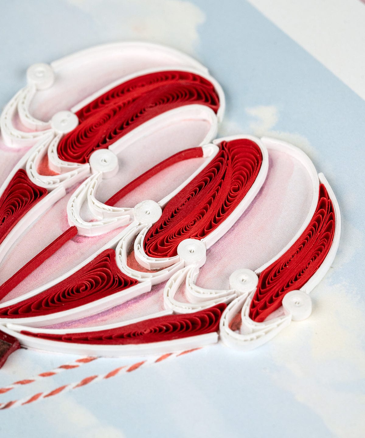 Heart Air Balloon Quilling Card