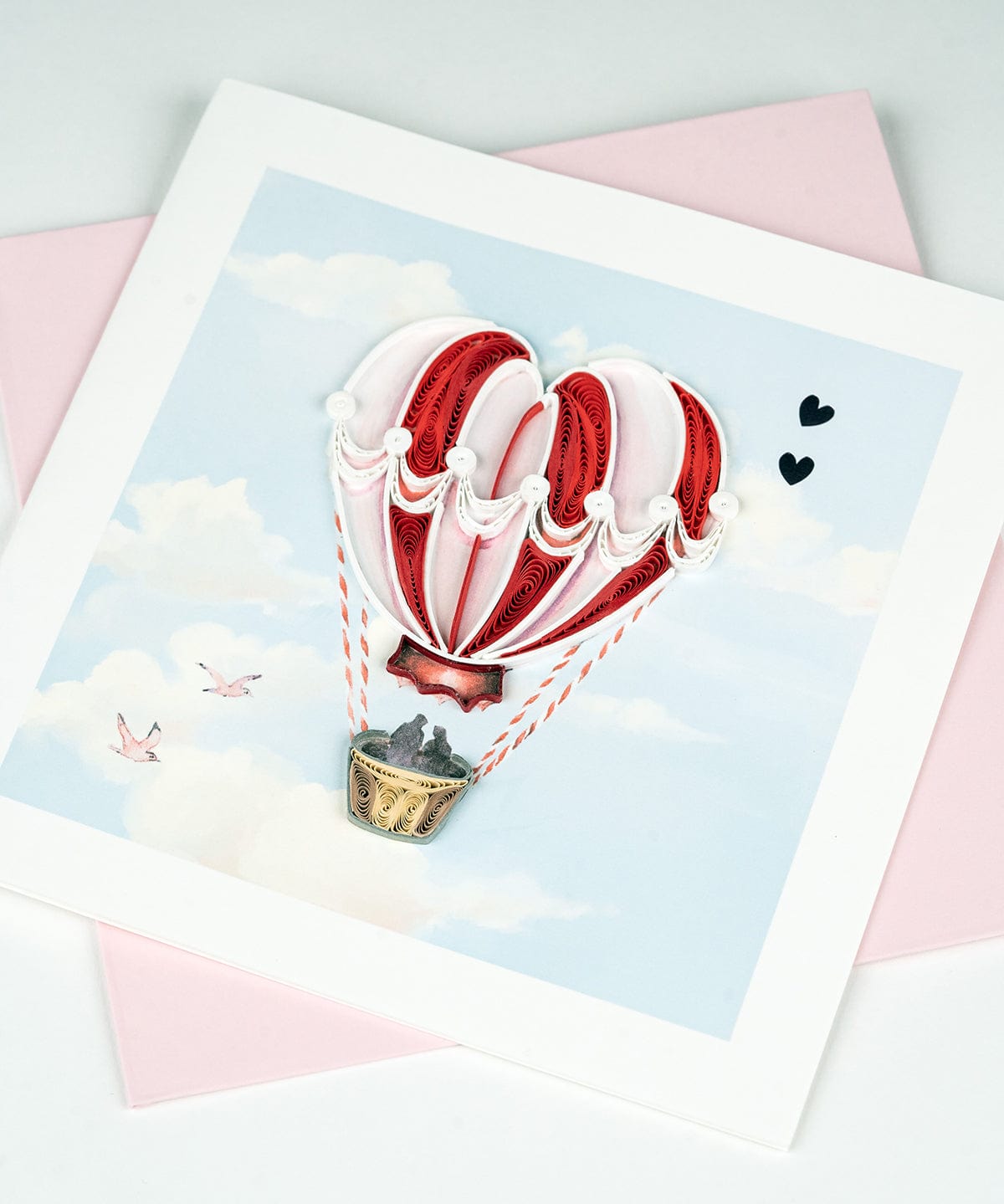 Heart Air Balloon Quilling Card