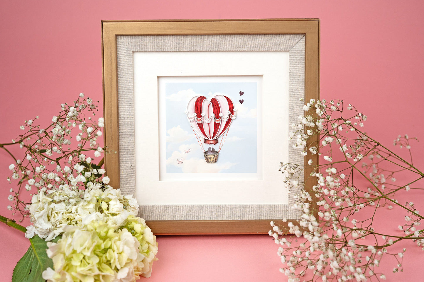 Heart Air Balloon Quilling Card