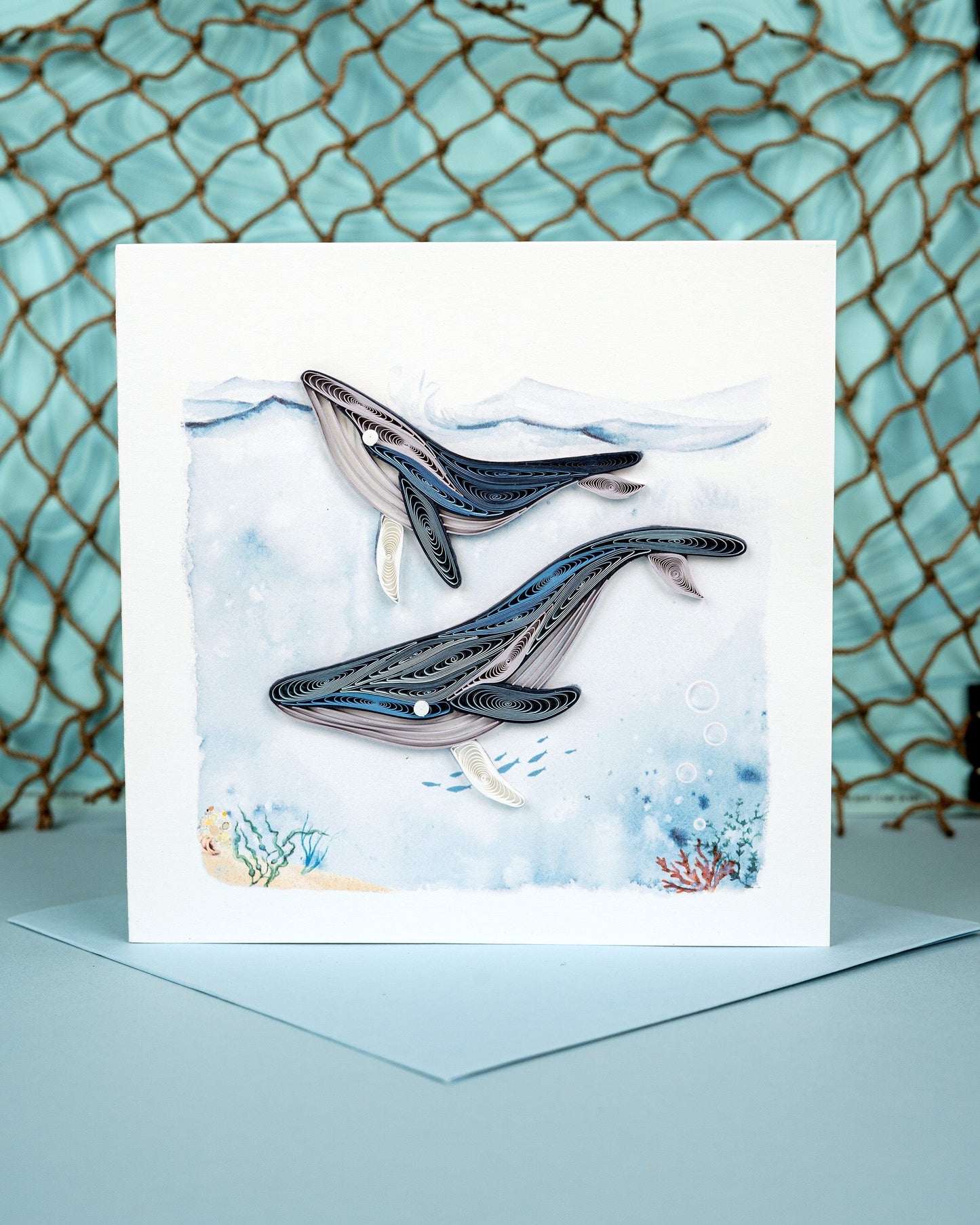 Humpback Whales Quilling Card