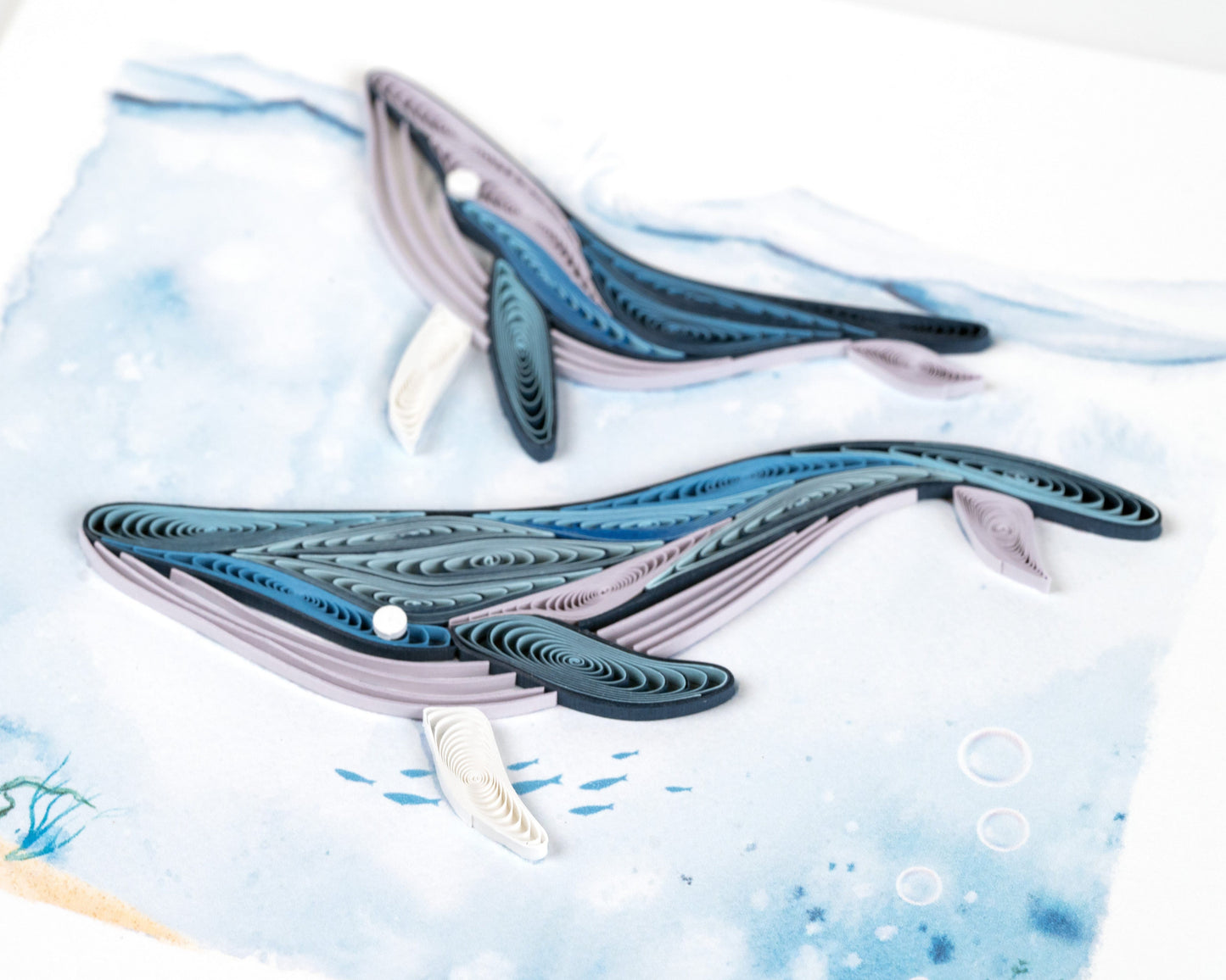 Humpback Whales Quilling Card