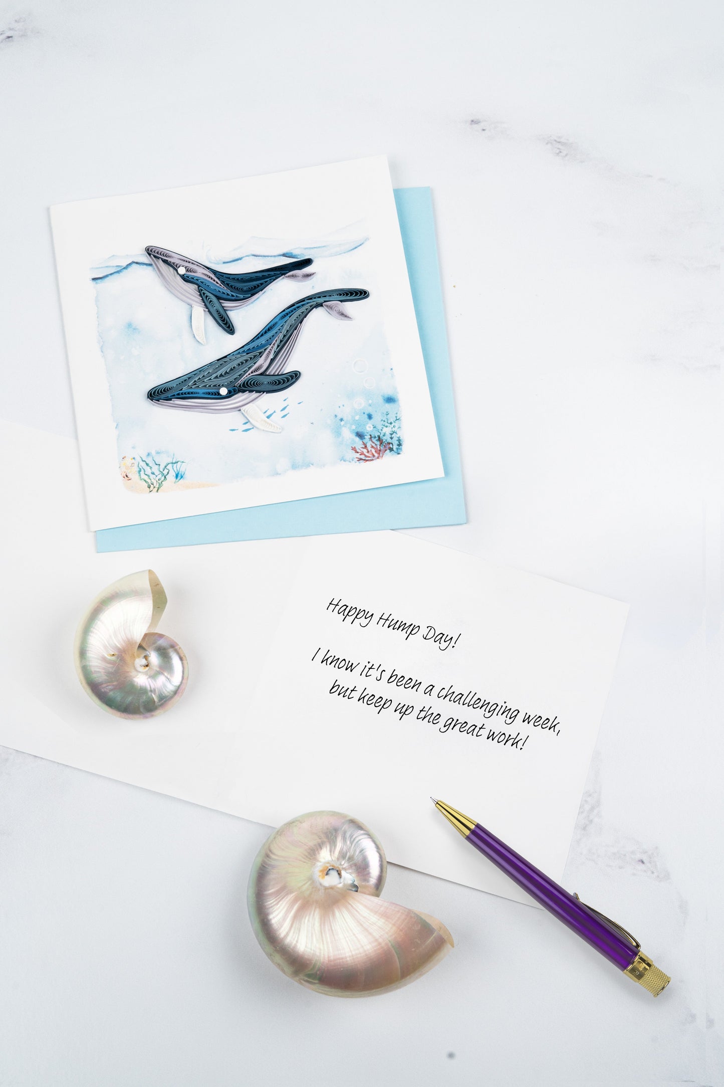 Humpback Whales Quilling Card