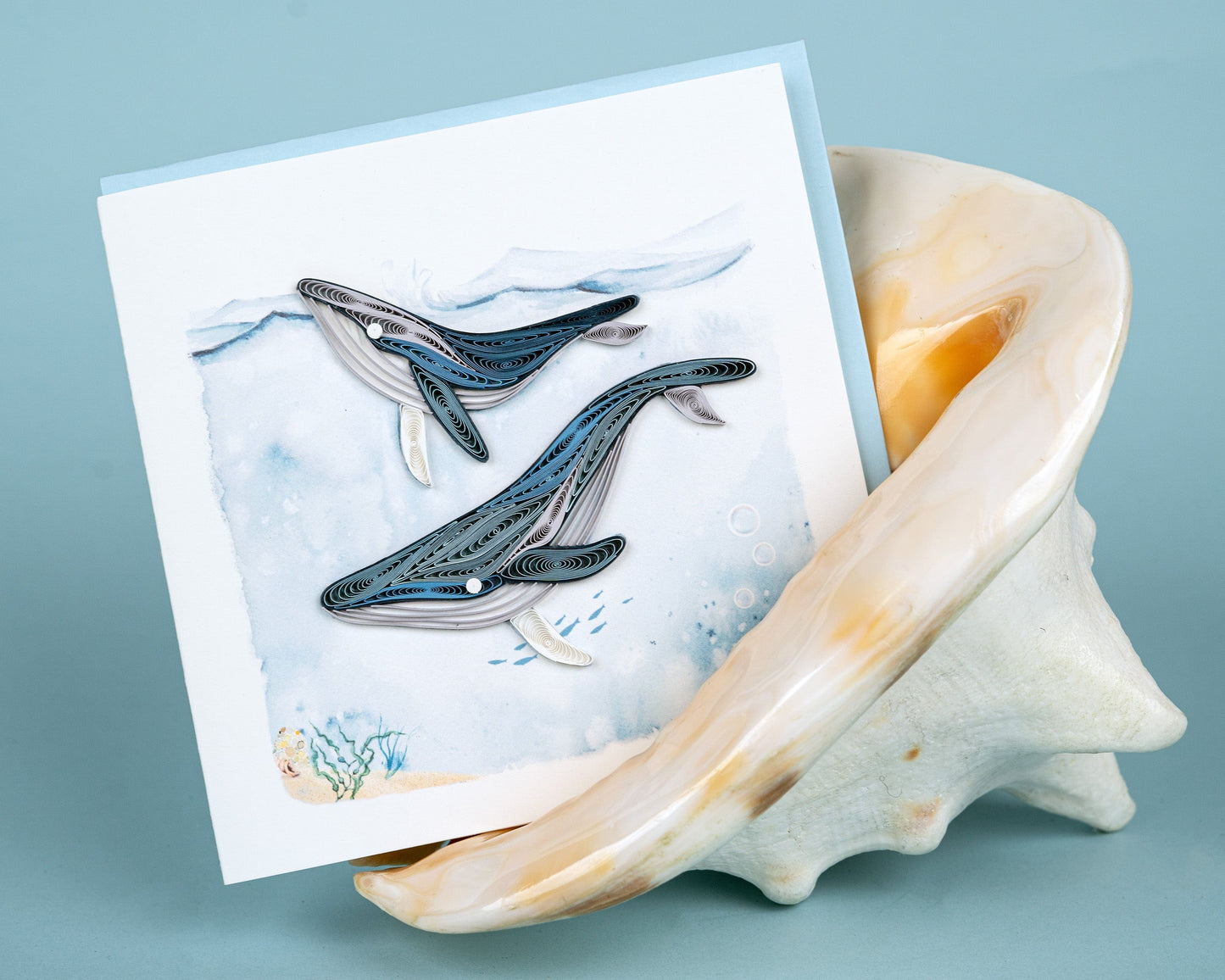 Humpback Whales Quilling Card