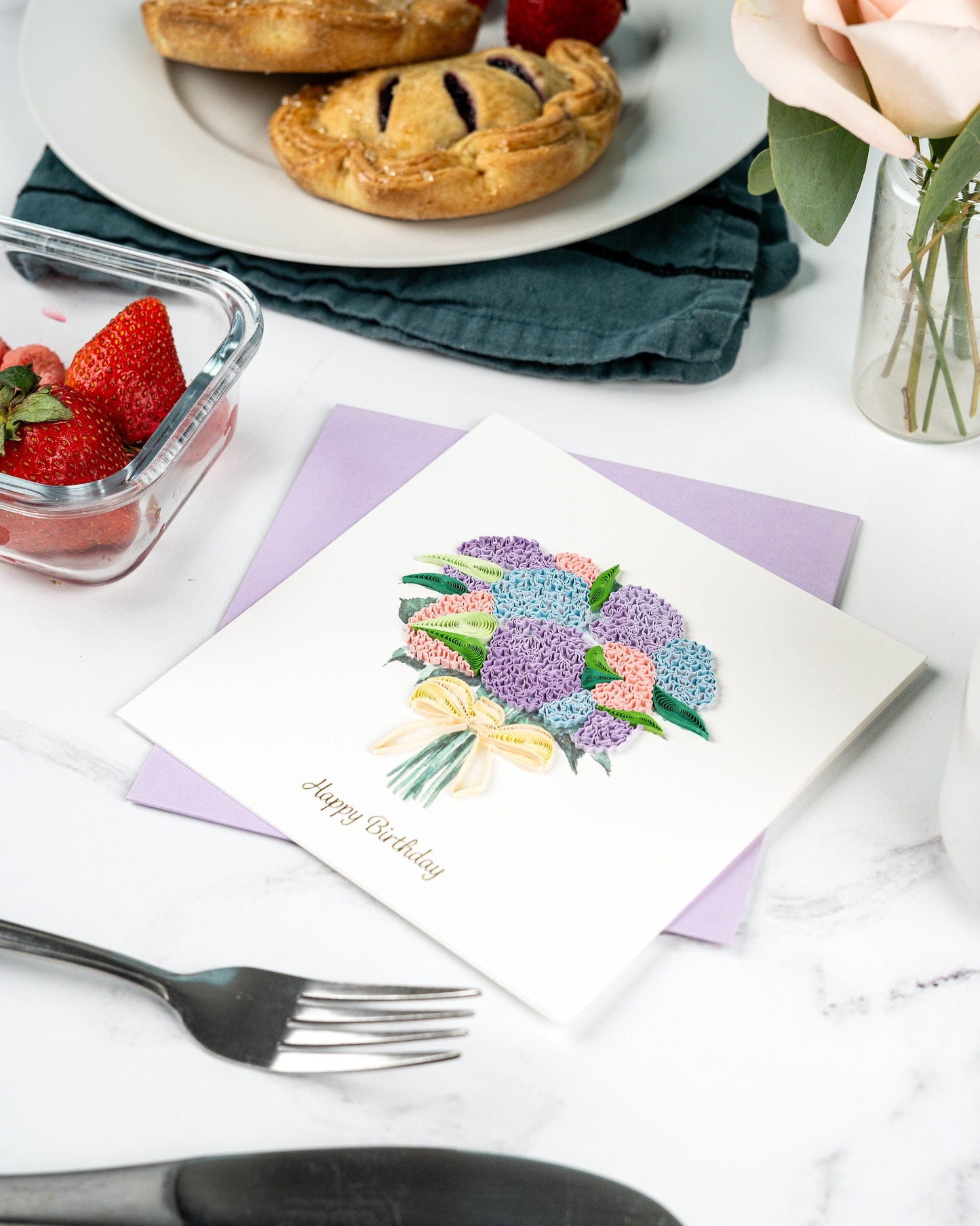Hydrangea Bouquet Birthday Card