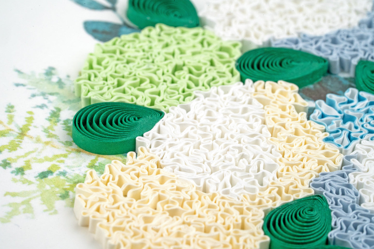 Quilled Hydrangea Wedding Bouquet Greeting Card 7625062973519